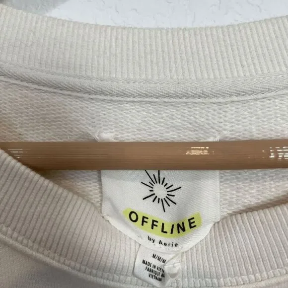 Aerie Offline Tacos & Tennis Throw-Back Fleece Crew Neck Sweatshirt Size Medium - Picture 9 of 10